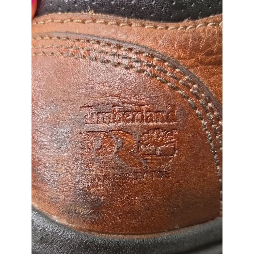 Timberland. Men's Brown Leather Work Boots. Steel Toe. Slip & Oil Resistant. 9.5